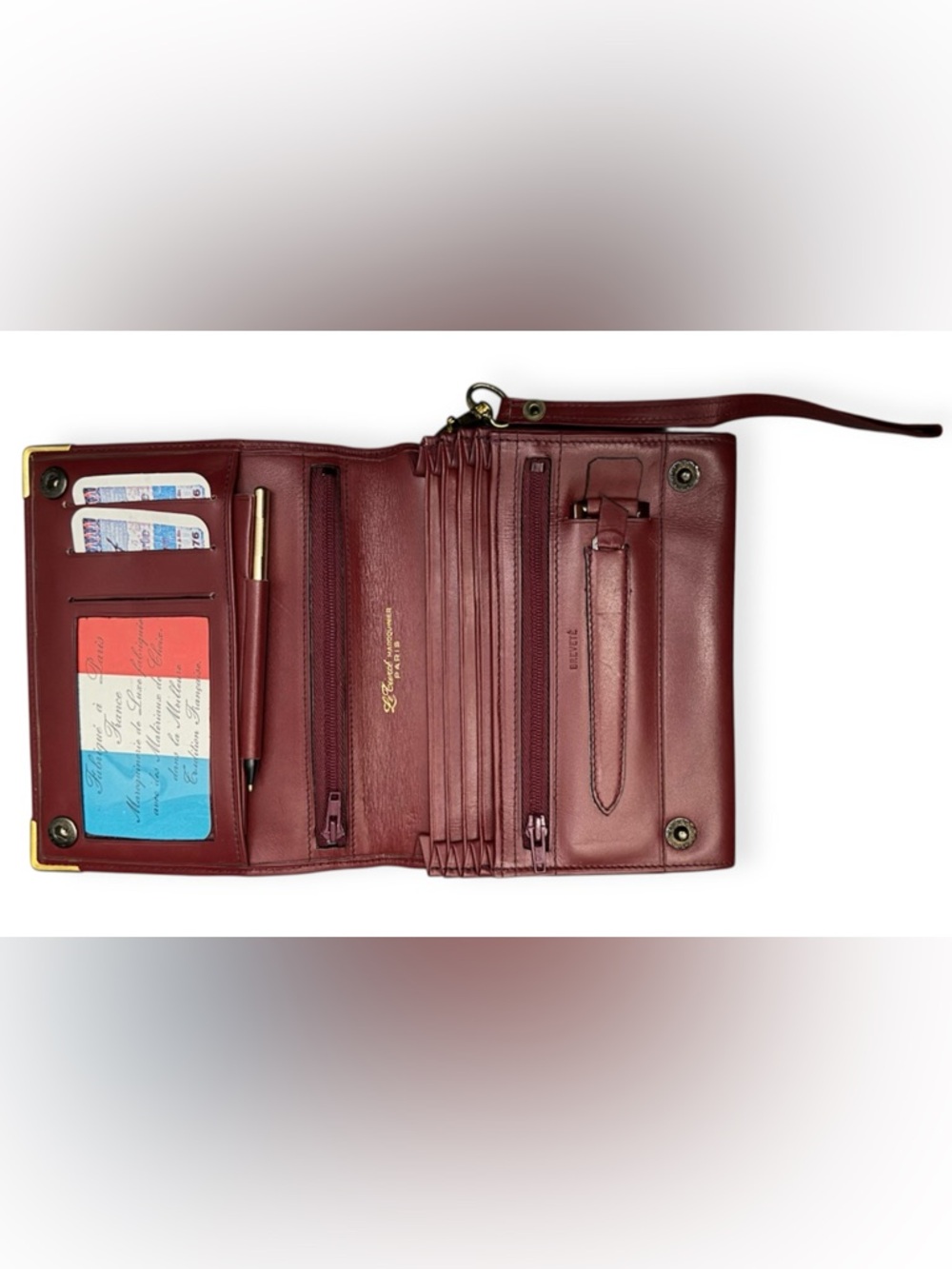 LE TIERCE MAROQUINIER PARIS VINTAGE LEATHER WRISTLET/CLUTCH NWT!